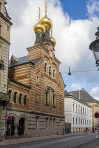 Low angle view of historical building against sky