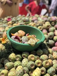 High angle view of vegetables in bowl