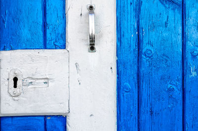 Full frame shot of blue door