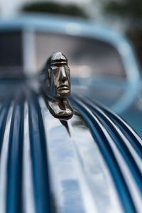 Close-up of metallic object in car