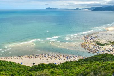 High angle view of beach