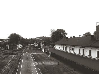 Railroad track at sunset