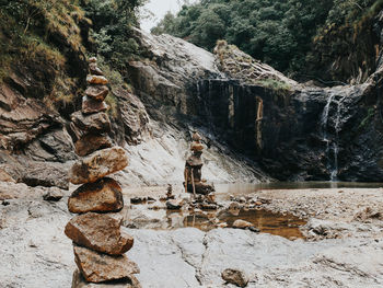 Rock formation on shore