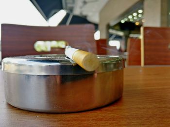 Close-up of food on table