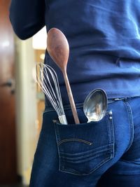 Close-up of man holding ice cream