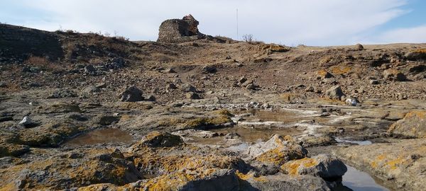 Rock formations on sunny day