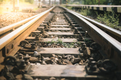 Surface level of railroad tracks