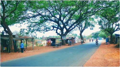 Road along buildings