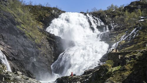 Scenic view of waterfall