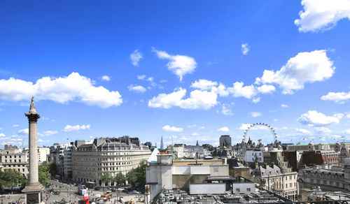 Trafalgar square against blue sky