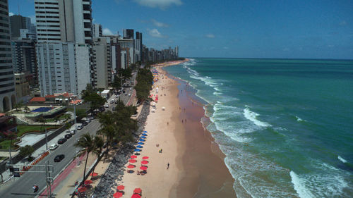 High angle view of beach