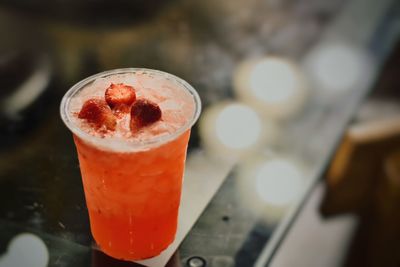 Close-up of drink on table