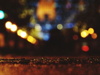 Defocused image of illuminated lights