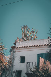 Low angle view of building against clear sky