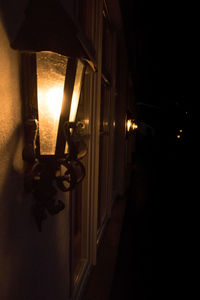 Close-up of illuminated light bulb