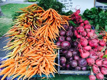 Food for sale at market stall