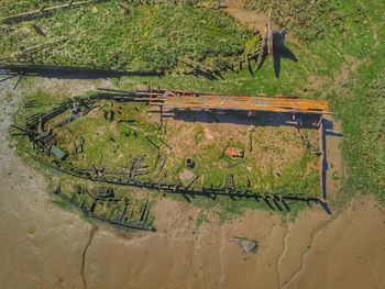 High angle view of agricultural field