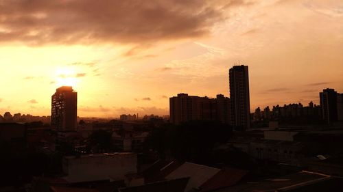 View of cityscape during sunset