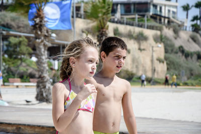 Two children on beach