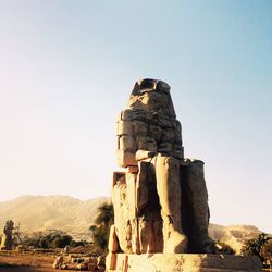 View of mountain against clear sky