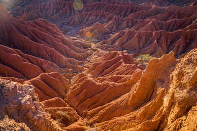High angle view of rock formations
