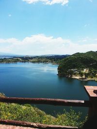 Scenic view of calm lake against sky