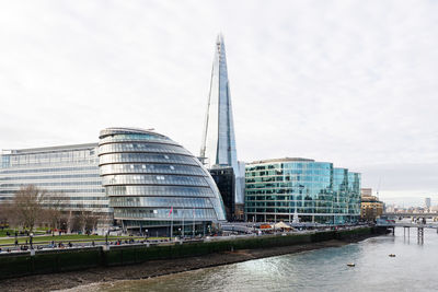 Modern buildings in city against sky