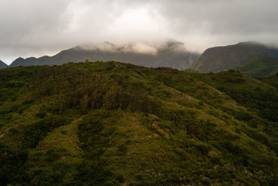 Scenic view of mountains against sky