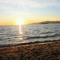 Scenic view of sea at sunset