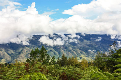 Scenic view of mountains against sky