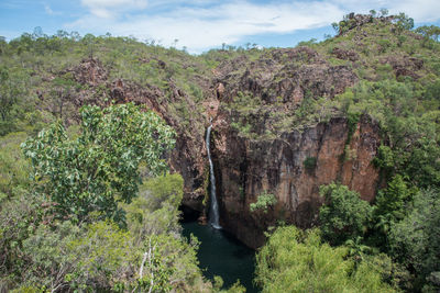 Scenic view of waterfall