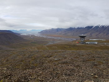 Scenic view of land against sky