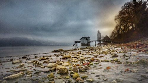 Scenic view of beach against sky