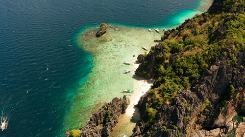 High angle view of beach