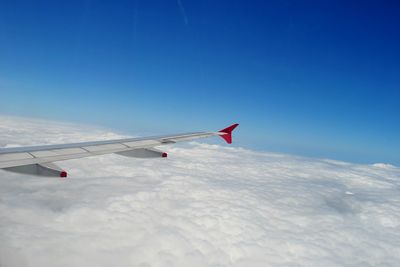 View of white clouds over the sea