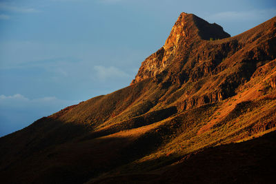 Low angle view of mountain against sky