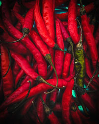 Full frame shot of red chili peppers