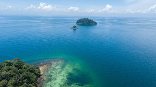 High angle view of sea against sky