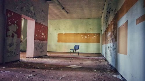 Empty corridor in abandoned building