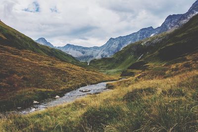 Scenic view of mountains against sky