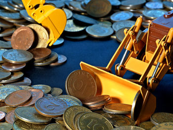Close-up of coins
