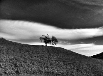 Scenic view of landscape against cloudy sky