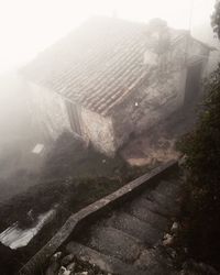 High angle view of old buildings in city