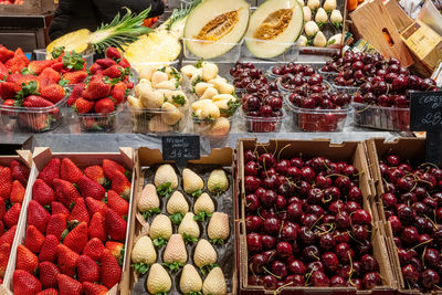 Full frame shot of fruits for sale at market stall