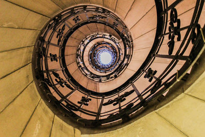 Low angle view of spiral staircase
