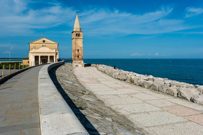 Caorle. promenade and beach. early summer colors