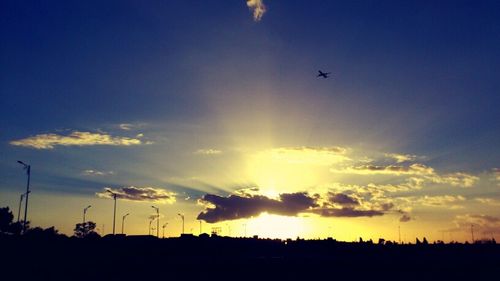 Silhouette of landscape at sunset