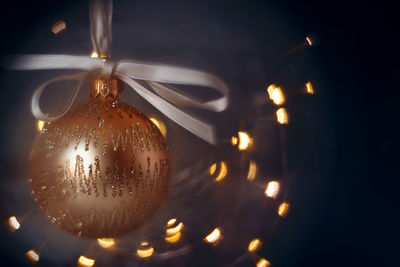 Close-up of illuminated christmas lights