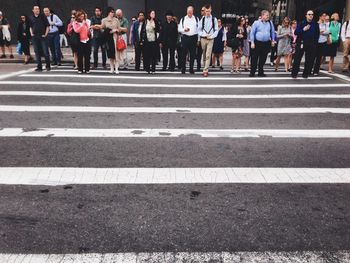 People walking on road