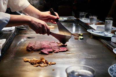 Man preparing food in kitchen